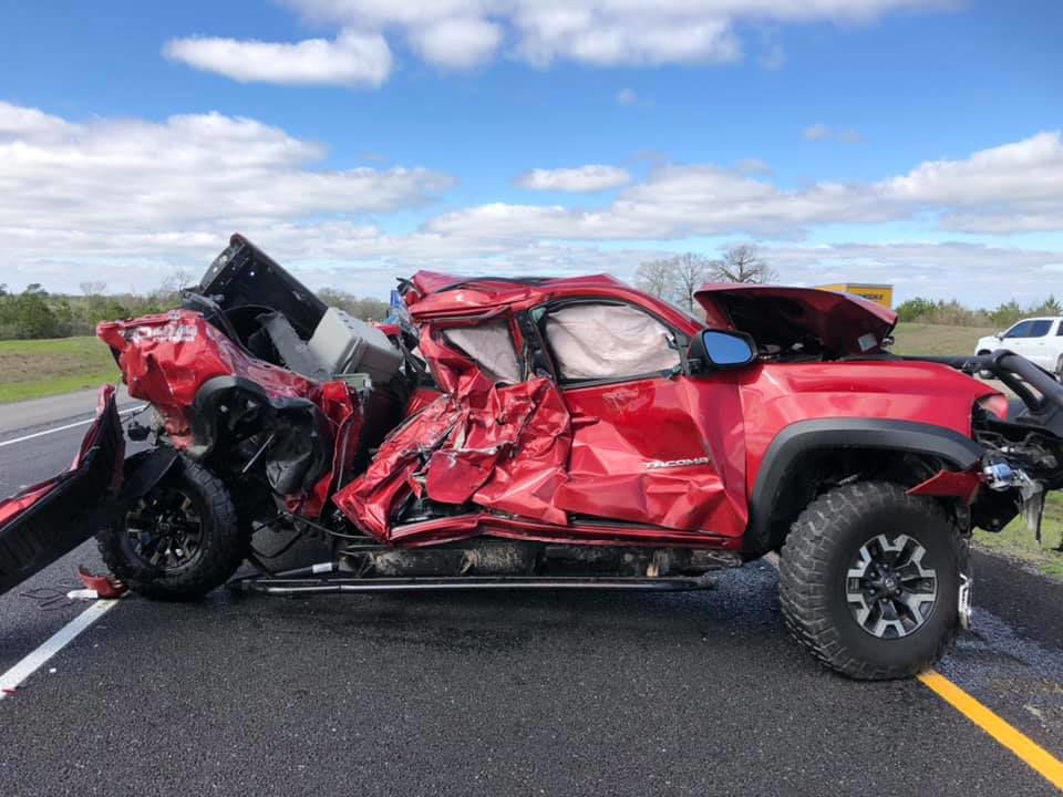 I-45 wreck - messed up car